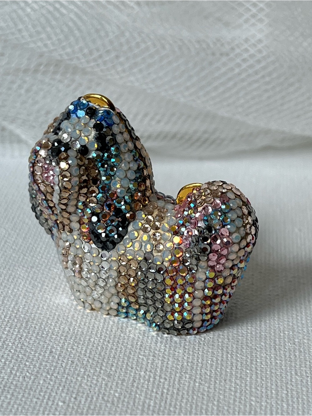 Judith Leiber SHIH TZU “Ginger” dog miniature pill trinket box, EUC